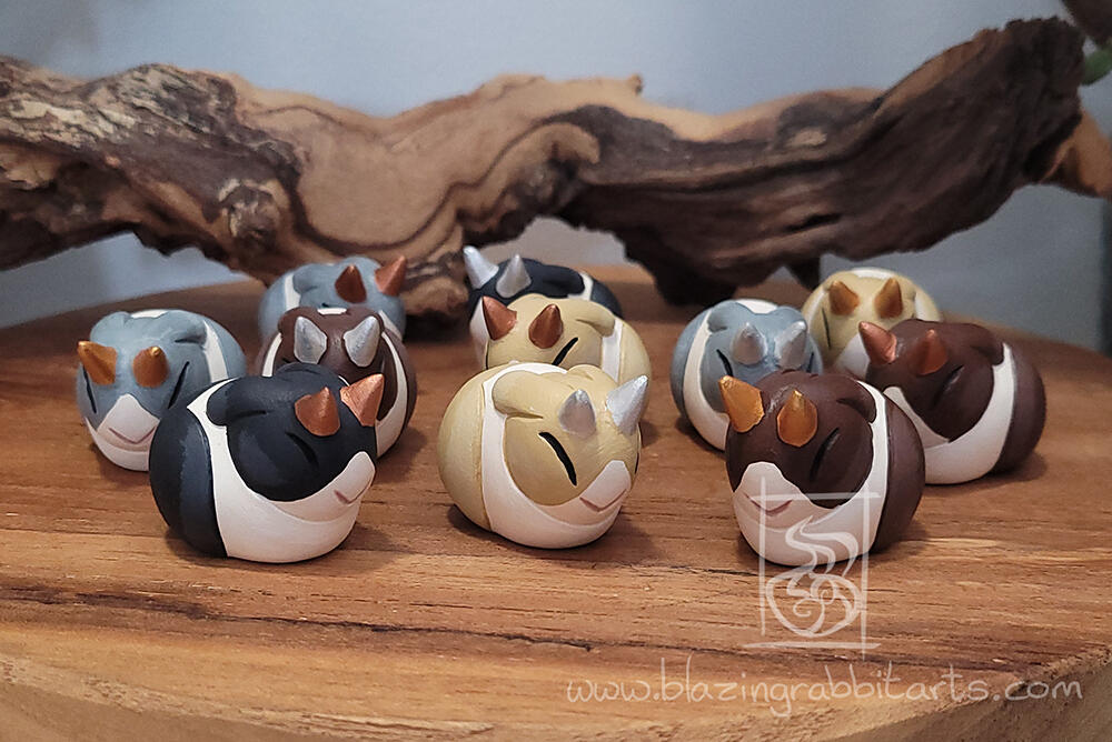 A collection of Jackaloaf sculptures.
